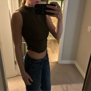 Old Navy Dark Green Sleeveless Tank Top